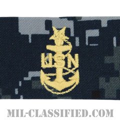 上級上等兵曹（Senior Chief Petty Officer）[NWU Type1/キャップ用階級章/生地テープパッチ]の画像