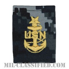 上級上等兵曹（Senior Chief Petty Officer）[NWU Type1/ゴアテックスパーカー用スライドオン階級章]の画像