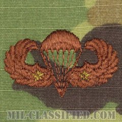 戦闘空挺章 (ベーシック) 降下2回（Combat Parachutist Badge, Basic, Two Jump）[OCP/ブラウン刺繍/パッチ]の画像