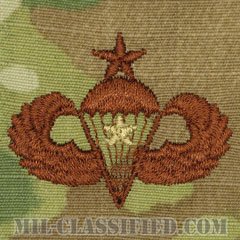 戦闘空挺章 (シニア) 降下1回（Combat Parachutist Badge, Senior, One Jump）[OCP/ブラウン刺繍/パッチ]の画像