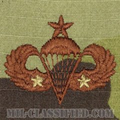 戦闘空挺章 (シニア) 降下2回（Combat Parachutist Badge, Senior, Two Jump）[OCP/ブラウン刺繍/パッチ]の画像