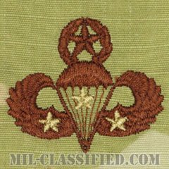戦闘空挺章 (マスター) 降下3回（Combat Parachutist Badge, Master, Three Jump）[OCP/ブラウン刺繍/パッチ]の画像