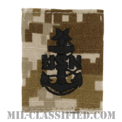 上級上等兵曹（Senior Chief Petty Officer）[NWU Type2（AOR1）/ユニフォーム・パーカー用スライドオン階級章]の画像