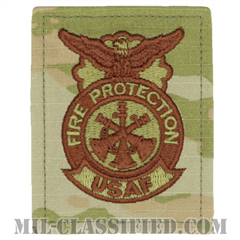 防火章（Fire Protection Badge, Assistant Fire Chief）[OCP/ブラウン刺繍/ベルクロ付パッチ]の画像