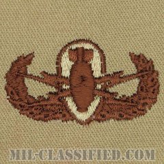 爆破物処理章 (ベーシック)（Explosive Ordnance Disposal (EOD), Badge, Basic）[デザート/パッチ]の画像