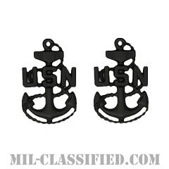 上等兵曹（Chief Petty Officer）[サブデュード（ブラックメタル）/襟用ミニサイズ/階級章/バッジ/ペア（2個1組）]の画像