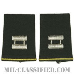 大尉（Captain (CPT)）[グリーン/ショルダー階級章/ショートサイズ肩章/ペア（2枚1組）]の画像