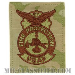 防火章（Fire Protection Badge, Firefighter）[OCP/ブラウン刺繍/ベルクロ付パッチ]の画像