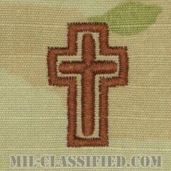 キリスト教従軍牧師章（Chaplain Badge, Christian）[OCP/ブラウン刺繍/パッチ]の画像