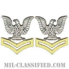 二等兵曹（ゴールド）（Petty Officer Second Class, Good conduct）[カラー/コート用レギュラーサイズ/階級章/バッジ/ペア（2個1組）]の画像