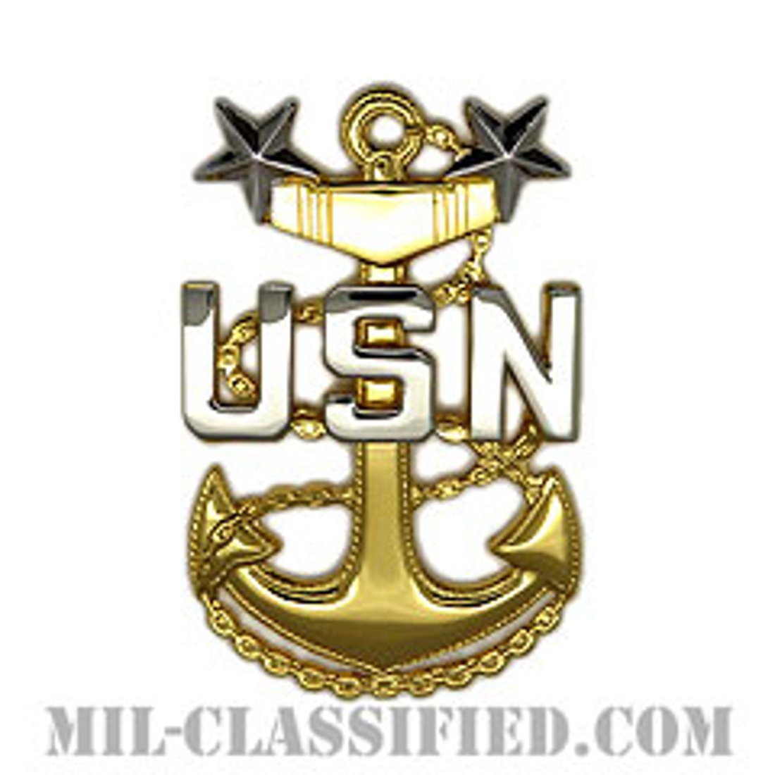 アメリカ海軍制帽用帽章 (最先任上等兵曹)（Navy Service Cap Device, Master Chief Petty  Officer）[カラー/階級章/バッジ]｜創作品モール あるる アメリカ海軍 技能章 - 情報支配戦章 【酸化仕上】 米軍 ミリタリーバッジ, image size:1100x1100