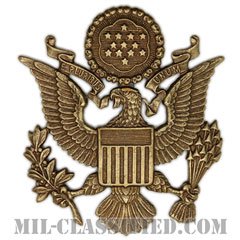 アメリカ陸軍制帽用帽章 (将校用・男女兼用)（Army Service Cap Device, Officer）[AGSU/カラー/燻し金/バッジ]の画像
