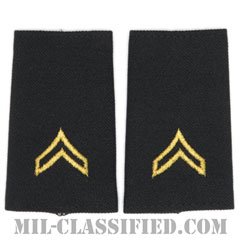 伍長（Corporal (CPL)）[ブラック/ショルダー階級章/ショートサイズ肩章/ペア（2枚1組）]の画像