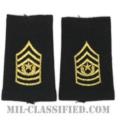 最先任上級曹長（Command Sergeant Major (CSM)）[ブラック/ショルダー階級章/ショートサイズ肩章/ペア（2枚1組）]の画像