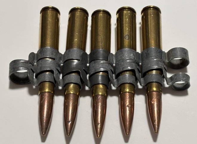 USED：米軍放出品 12.7mm 50CAL 50BMG 50口径 ダミーカート 5連 ベルト 
