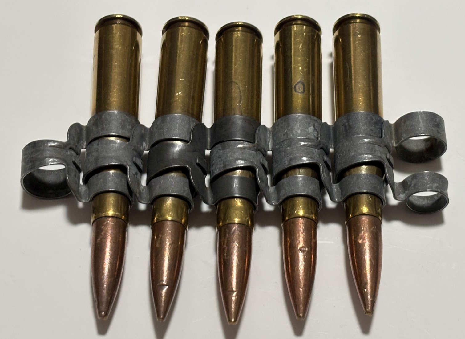 USED：米軍放出品 12.7mm 50CAL 50BMG 50口径 ダミーカート 5連 ベルト 