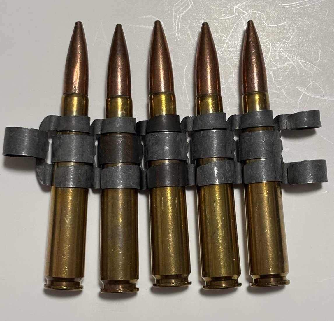 USED：米軍放出品 12.7mm 50CAL 50BMG 50口径 ダミーカート 5連 ベルト 