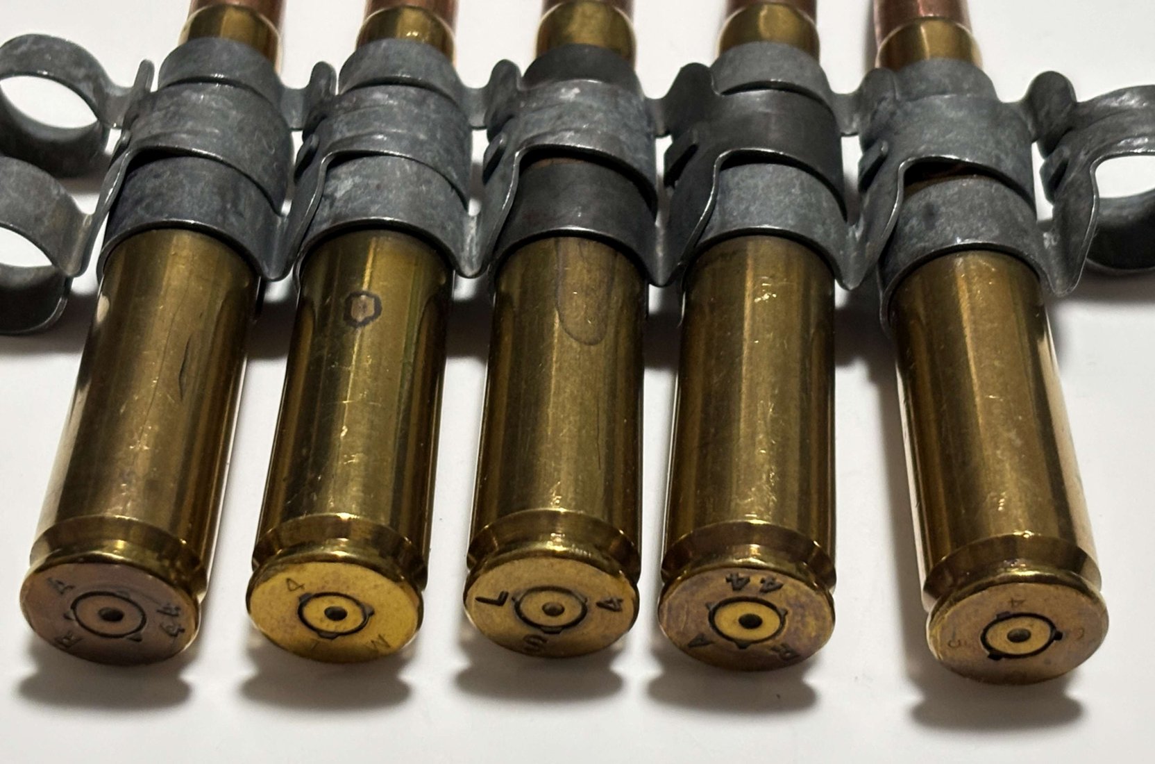 USED：米軍放出品 12.7mm 50CAL 50BMG 50口径 ダミーカート 5連 ベルト 
