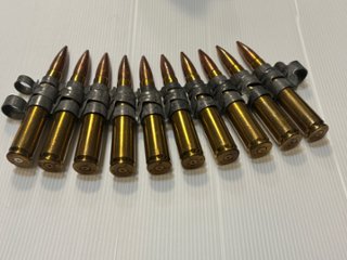 USED：米軍放出品　12.7mm 50CAL 50BMG 50口径　ダミーカート　10連　ベルトリンクの画像