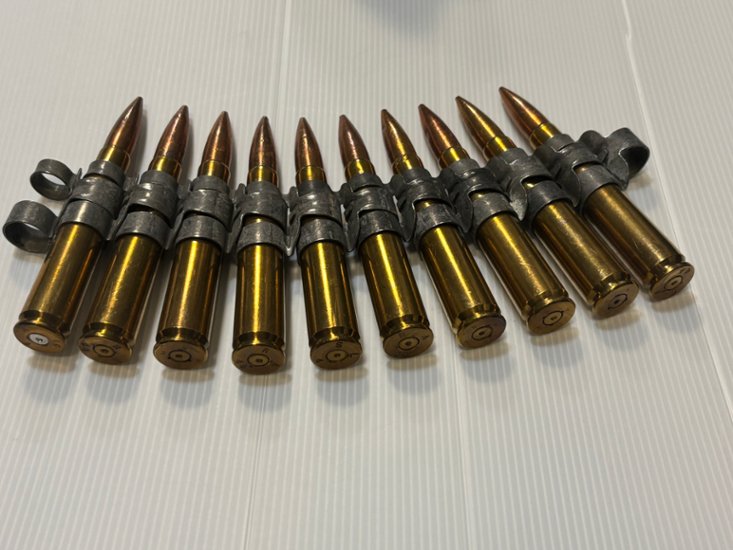 USED：米軍放出品　12.7mm 50CAL 50BMG 50口径　ダミーカート　10連　ベルトリンク画像