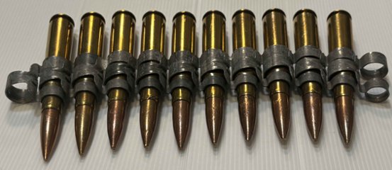 USED：米軍放出品　12.7mm 50CAL 50BMG 50口径　ダミーカート　10連　ベルトリンク画像