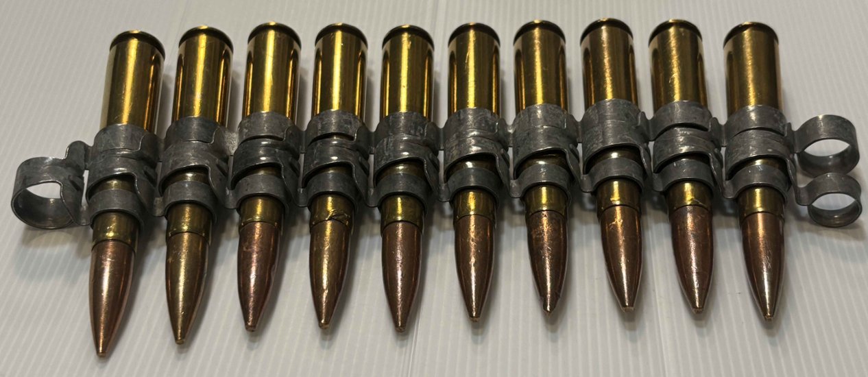 USED：米軍放出品　12.7mm 50CAL 50BMG 50口径　ダミーカート　10連　ベルトリンク画像