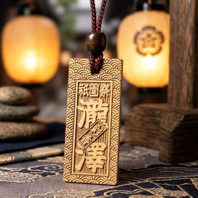 【送料無料】本格木彫り 喧嘩札（特製木札）全面地紋・職人仕上げ【栂（ツガ）材・厚み6mm】の画像