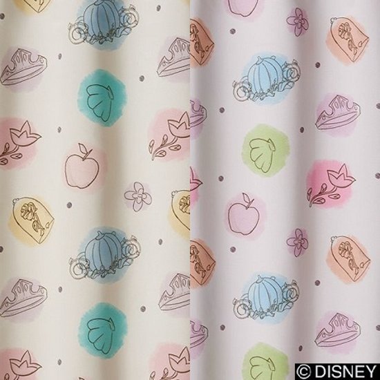 ディズニーカーテン　プリンセスチャーム：既製サイズ画像