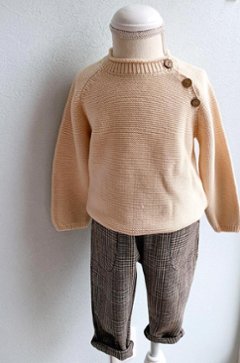 シンプル＆おしゃれベビー服、子ども服ニットトップスホワイト男の子コーデ・女の子コーデ・キッズファッション100サイズお誕生日プレゼントに！画像