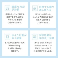 NEW!！大人気夏を乗り切るマストアイテム28℃以下で自然に凍結、屋外屋内どこでも繰り返し使える「ICERING_アイスリング」グラデーショングリーンSサイズ画像