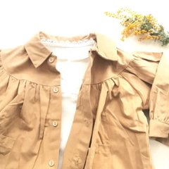 春夏子供服入荷！女の子服女の子コーデシャツワンピース、チュニック、アウター3役100サイズ画像