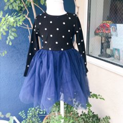 子供服新作入荷！女の子服女の子コーデチュールワンピース、プリンセスドレス　着心地抜群水玉チュールスカートワンピース100サイズの画像