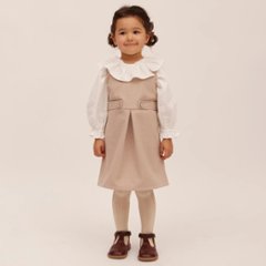 子供服ブランド「プチミグ」の冬アイテム新作！ネイビーをベースにお花柄がシックなワンピース1-2歳用80サイズ，2‐3歳90サイズ，3-4歳100サイズ，4－5歳110サイズ画像