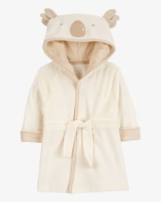 ご出産祝いにおすすめ！アメリカベビー服・子ども服ブランド「カーターズ」赤ちゃん用バスローブベビー用ローブ（コアラ／アイボリー）表示サイズ0-9ヵ月画像