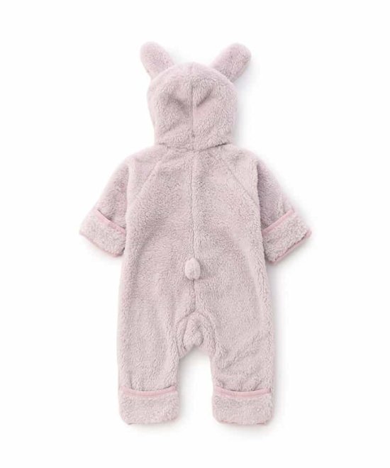 ご出産祝いに！冬産まれの赤ちゃんにベビーアンパサンド「アニマルボアジャンプスーツ」は、やさしいニュアンスのナチュラルなデザイン。ベビーのコーデにおしゃれさをプラス♪ハロウィンにも！画像