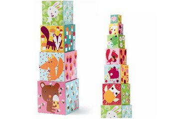 出産祝い・お誕生日プレゼントに！フランスベビー知育玩具ブランド「ジェコ」10フォレストブロックス長ーく遊べる赤ちゃん＆子供用おもちゃ画像