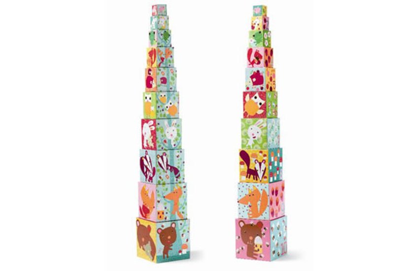 出産祝い・お誕生日プレゼントに！フランスベビー知育玩具ブランド「ジェコ」10フォレストブロックス長ーく遊べる赤ちゃん＆子供用おもちゃ画像