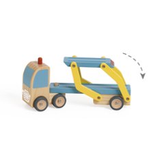 ベルギーおもちゃブランド「クラシックワールド」カートランスポーター 車のおもちゃ 知育玩具 トレーラー トラック ミニカー 木製 幼児 1歳半 18カ月 画像