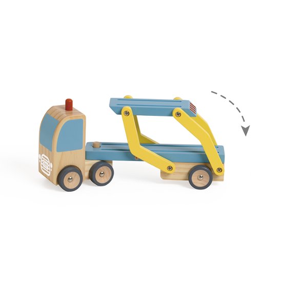 ベルギーおもちゃブランド「クラシックワールド」カートランスポーター 車のおもちゃ 知育玩具 トレーラー トラック ミニカー 木製 幼児 1歳半 18カ月 画像