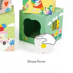 クラシックワールド「フォレスト スタッキング キューブ」 ベルギー発の木製玩具ブランドから登場！ カラフルな動物イラストがかわいい♪ 出産祝いやお誕生日プレゼントに画像