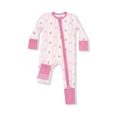 ご出産祝い・お誕生日プレゼントに！サンフランシスコ発ベビー服ブランド「エンジェルディア」ジッパーで脱ぎ着も楽々赤ちゃん服・カバーオール表示サイズ3-6Mと6-12ｍの画像