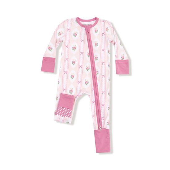 ご出産祝い・お誕生日プレゼントに！サンフランシスコ発ベビー服ブランド「エンジェルディア」ジッパーで脱ぎ着も楽々赤ちゃん服・カバーオール表示サイズ3-6Mと6-12ｍ画像