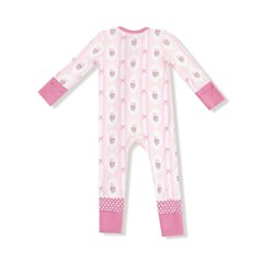 ご出産祝い・お誕生日プレゼントに！サンフランシスコ発ベビー服ブランド「エンジェルディア」ジッパーで脱ぎ着も楽々赤ちゃん服・カバーオール表示サイズ3-6Mと6-12ｍ画像