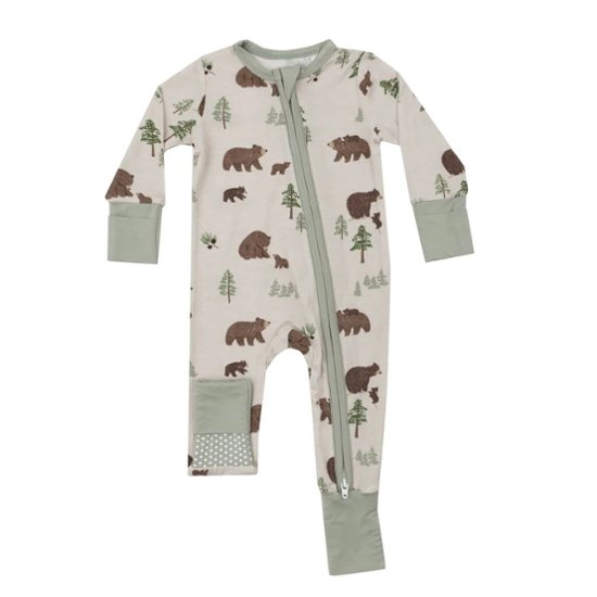 ご出産祝い・お誕生日プレゼントに！サンフランシスコ発ベビー服ブランド「エンジェルディア」ジッパーで脱ぎ着も楽々赤ちゃん服・カバーオール表示サイズ6-12M（目安70-80）画像