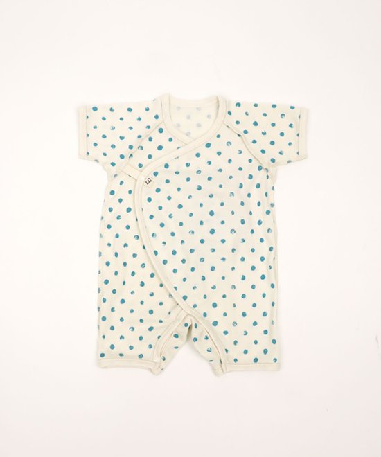 ラッピング無料！出産祝いに人気の日本製ベビーギフトセット 「スタンプル」新生児から使えるショートオール＋ベビー用スタイ2枚セット画像