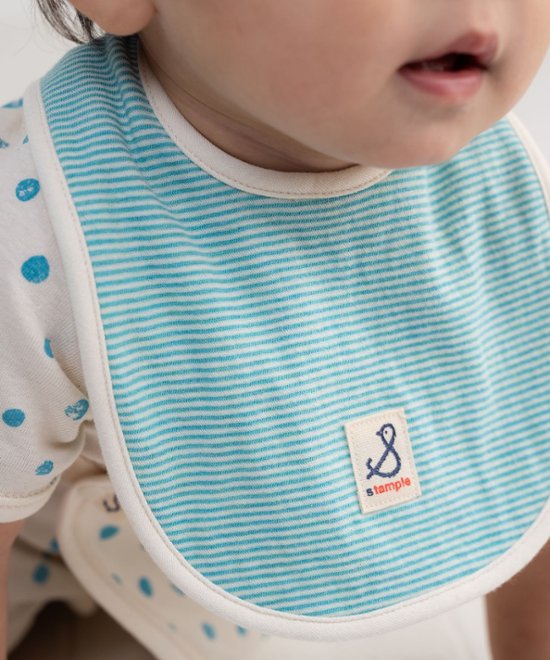 ラッピング無料！出産祝いに人気の日本製ベビーギフトセット 「スタンプル」新生児から使えるショートオール＋ベビー用スタイ2枚セット画像