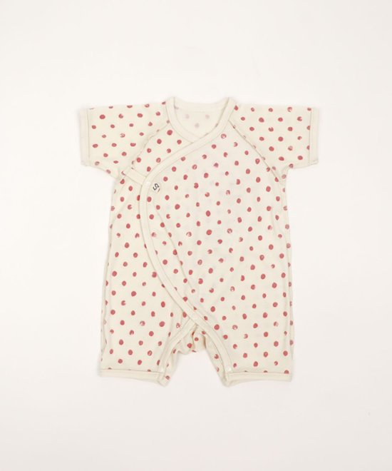 ラッピング無料！出産祝いに人気の日本製ベビーギフトセット 「スタンプル」新生児から使えるショートオール＋ベビー用スタイ2枚セット画像