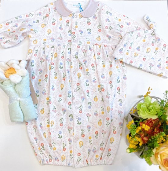 【ラッピング無料】出産祝いに人気｜日本製ベビー服2WAYオールギフト｜女の子におすすめ【上質な贈り物】Boribonウーフ｜新生児から長く使えます画像