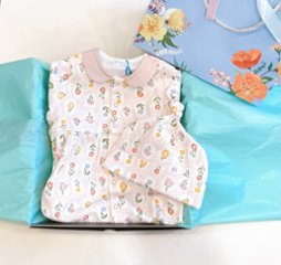 【ラッピング無料】出産祝いに人気｜日本製ベビー服2WAYオールギフト｜女の子におすすめ【上質な贈り物】Boribonウーフ｜新生児から長く使えます画像