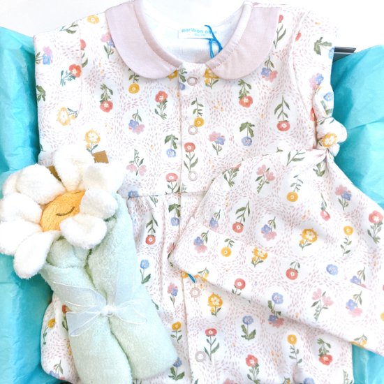 【ラッピング無料】出産祝いに人気｜日本製ベビー服2WAYオールギフト｜女の子におすすめ【上質な贈り物】Boribonウーフ｜新生児から長く使えます画像